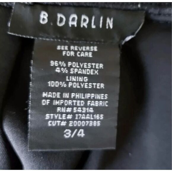 B.Darlin Fit & Flare Mini Dress Size 3/4 Black Red Floral Embroidered Open Back - Picture 8 of 10